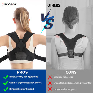 Cailormi Posture Corrector Black Sm Lxl For Adults And Students Back Support Brace With Adjustable Straps For Hunchback Relief - Product Image 2