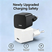 Chargeur GaN en gros V0 ignifuge 20W PD USB C à charge ultra rapide, adaptateur de voyage avec prises interchangeables (US/EU/UK)