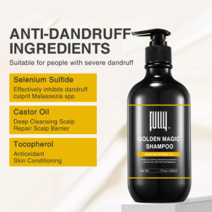 Venta al por mayor de champú mágico dorado, champú anticaspa refrescante para el cabello con sulfuro de selenio - Product Image 3