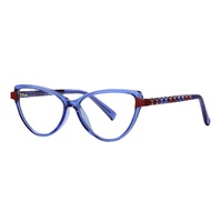 Monture de lunettes anti-lumière bleue tendance style Instagram, design triangulaire œil-de-chat, pour femmes, modèle 2131TR