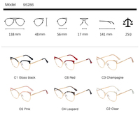 MS 95286 Lunettes œil de chat à monture ronde vintage transparentes pour lunettes en verre PC avec style rétro