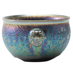 Moderne bunte Jian Zhan Kung <span class=keywords><strong>Fu</strong></span> Tee tasse Set Ofen mutierte Single Master Keramik schale zum Verkosten vergoldeter PC Tenmoku Glasur - Product Image 1