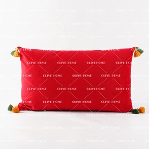 Embroidered Merry Christmas Holiday Red Throw Pillow Case Cover Decorative Sofa <strong>Cushion</strong> Covers <strong>Scatter</strong> <strong>Cushions</strong> Home Decoration - Product Image 3