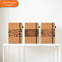 Buku Catatan Hardcover PU Ramah Lingkungan Ukuran A5 dengan Sampul Kopi, Tali Elastis, dan Logo Custom untuk Kantor Bisnis