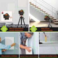 Niveau laser professionnel à faisceau vert 16 lignes, idéal pour la menuiserie, le carrelage et la construction murale