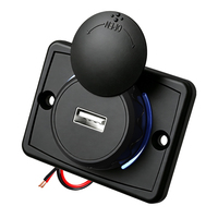 Enchufe de Alimentación USB de 12V 5V 2.4A para Montaje en Panel, con Tapa Deslizante Impermeable IP55, Puerto USB-A, Cargador para Autocaravanas y Automóviles