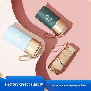 Logo personnalisé Mini 14cm Plat Manuel Parapluie de <span class=keywords><strong>Voyage</strong></span> Pliant Portable UV Protection Solaire Cadeau pour les Femmes Carte-friendly - Product Image 3