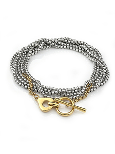 Pulsera de Acero Inoxidable con Múltiples Hilos y Perlas para Mujer, con Cierre OT, para Uso Diario y Festividades - Product Image 5