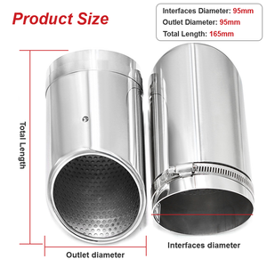 SYPES para Audi Universal A3 A4 <span class=keywords><strong>A5</strong></span> A6 A7 Q3 Q4 Q5 Q6 Q7, tubos de escape de coche, punta de escape de acero inoxidable 304, punta de silenciador de rendimiento - Product Image 5