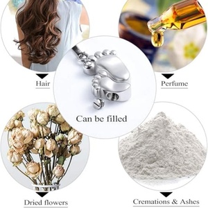 Collana con Ciondolo <span class=keywords><strong>a</strong></span> Forma di Impronta per Ceneri di Animali Domestici, in Acciaio Inossidabile, Portaceneri Compatto, Gioiello Commemorativo per Cani e Gatti - Product Image 4