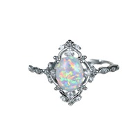 AliExpress - Nouvelle bague pour femme en cuivre opale blanc en forme d'œuf, plaquée, élégante, simple, tendance, adaptée à un usage quotidien