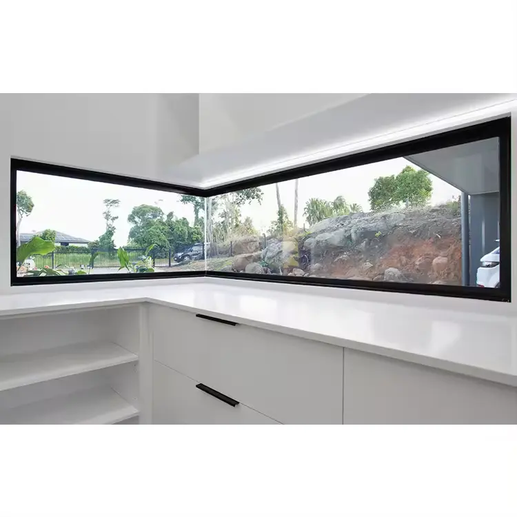Cheap Price Triple Glazed Windows Big Picture Black Window Panoramic Aluminium Bedroom Fixed Window