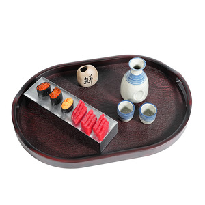 Bandeja de Servir Ovalada Estilo Chino Japonés, Imitación Madera, Plástico, Plato para Comida, Té, Café, Uso Doméstico - Product Image 4