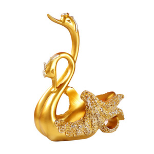 Suo Jun Swan Wine Rack Gold Resin Modern Decorative Bottle Holder For Home Dining <b>Table</b> - Product Image 5