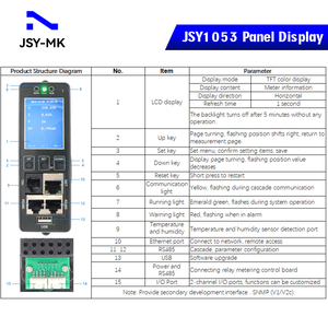 Module de comptage PDU IP intelligent JSY1053 <span class=keywords><strong>monophasé</strong></span> 63A avec surveillance à distance SNMP V3 – Unité de distribution d'alimentation intelligente pour centre de données - Product Image 2