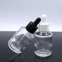 Flacons échantillons en verre de 30 ml avec bouchon en caoutchouc, compte-gouttes, flacon d'huile essentielle transparent givré, flacon vide, liquide essentiel