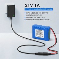 Chargeur de batterie au lithium 21V 1A, mode de charge CC CV, chargeur de batterie Li-ion pour packs de batteries au lithium 5S 18.5V 21V