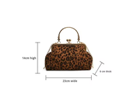 Sac à main rétro à fermoir à pression, imprimé léopard, élégant, imprimé animal, sac à bandoulière, fêtes, mariages, rendez-vous galants, usage quotidien, sac à main tendance