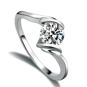 Single Stone Zircon Women Ring Elegant OL Engagement Daily Hand Jewelry - Product Image 5
