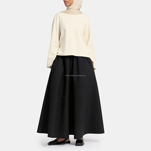 Willson Reiner Baumwollrock Täglicher Casual MAXI-ROCK mit Passenden Taschen Baumwollrock mit Besticktem Logo Neuerscheinung Muslimische <span class=keywords><strong>Outfits</strong></span> - Product Image 5