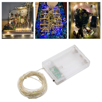 Bande lumineuse LED en fil de cuivre, boîte à piles USB, étanche IP44, télécommande, guirlande lumineuse décorative multicolore pour Noël