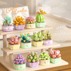 Simulation fleur série succulente jardin blocs de construction pour enfants cadeau en gros - Product Image 2
