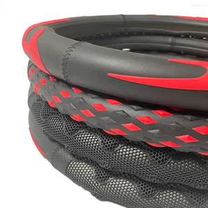 Housse de <span class=keywords><strong>volant</strong></span> de voiture en caoutchouc PVC respirante en <span class=keywords><strong>cuir</strong></span> microfibre protecteur de couverture de roue de voiture antidérapant - Product Image 3