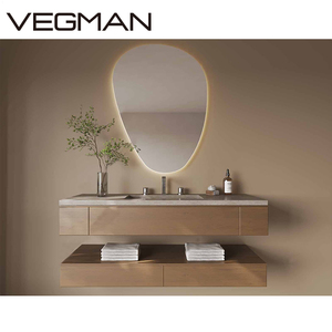 Lemari kamar mandi, Modern, untuk kamar mandi, Meja rias mewah, Set atas dengan cermin terpasang di dinding MDF - Product Image 3