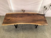 Plateaux de table en bois massif écologiques, bord naturel, en bois de Raintree