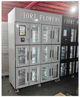 Kiosco Floral Inteligente con Pantalla Táctil y Código QR, Máquina Expendedora de Flores de Autoservicio con Sistema de Pago con Monedas y Fichas