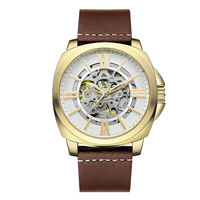 Montre mécanique squelette automatique de luxe pour homme, célèbre marque OEM, bracelet en acier inoxydable, verre Hardlex, résistance à l'eau 10 bars