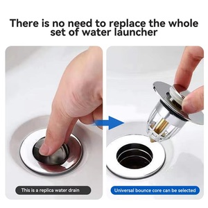 Tapón de bañera antiobstrucción, tapón de fregadero de baño, filtro de drenaje emergente, accesorios de cesta, tapón de drenaje de fregadero de cocina de acero inoxidable - Product Image 5