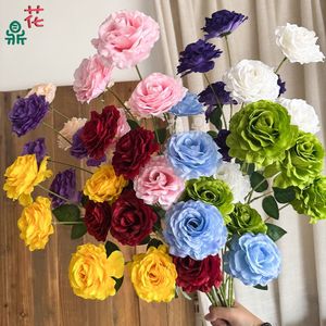 Flor de Seda Rosa Ángel de Cinco Cabezas Hua Ding, Realista, para Decoración de Bodas, San Valentín y Hogar - Product Image 1