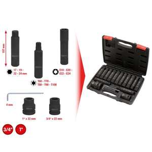 KS TOOLS - 450.0420 3/4+1'' <b>Impact</b> bit <b>socket</b> and <b>impact</b> <b>socket</b> set (16 pcs) - EAN 4042146242711 <b>IMPACT</b> <b>SOCKETS</b> AND ACCESSORIES - Product Image 2