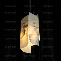 Lustre en pierre de luxe italien, luminaire suspendu moderne pour bar, salle à manger, restaurant haut de gamme, lampe suspendue en marbre blanc