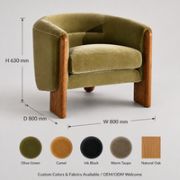 Fauteuil d'appoint moderne en velours Lichen, mobilier sur mesure de luxe pour salon.