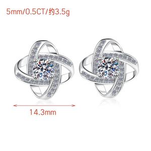 Light Luxury S925 Sterling <b>Silver</b> 0.5Ct VVS1 Moissanite <b>Stud</b> <b>Earrings</b> Pendant Necklace Engagement Jewelry <b>Set</b> for Women Elegant - Product Image 3