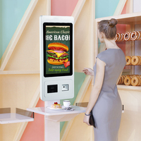 Kiosco de Autoservicio para Restaurantes con Impresora Térmica Integrada, Kiosco Todo en Uno para Pedidos en Tiendas de Hamburguesas