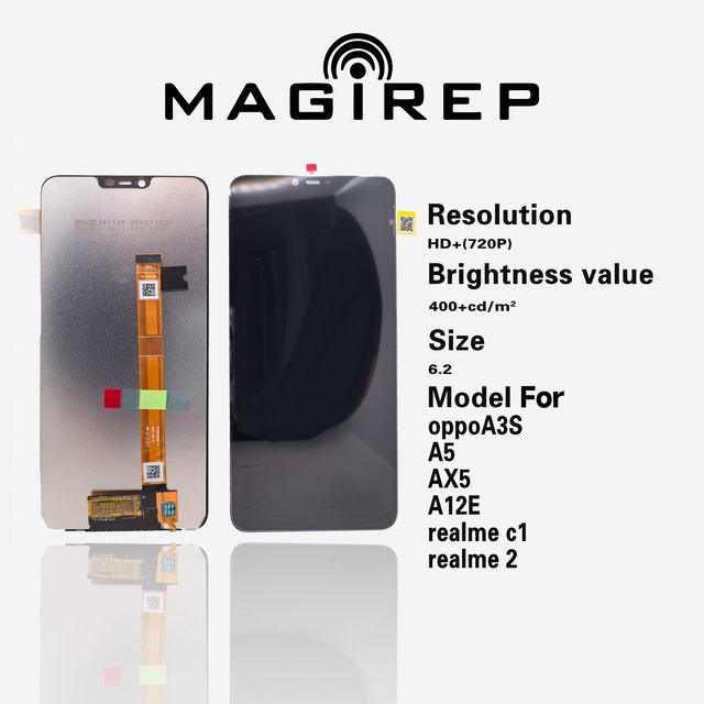 Original OEM LCD Display Screen 6.2 with 400-500cd Luminance for Oppo A3S A5 AX5 Realme C1 1-Year Warranty Screen Replacement