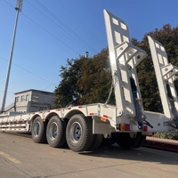 Nouvelle semi-remorque surbaissée à trois essieux à forte demande, avec rampe à ressorts en acier épaissi pour le transport de machines surdimensionnées, certifiée CE, directement du fabricant