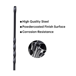 Modern Design Matte Black Iron Forged <strong>Stair</strong> Balusters China'<strong>s</strong> Basket Glass Railing Types Elegant Balustrades &amp; Handrails - Product Image 4