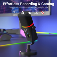 Microphone Dynamique RVB USB XLR avec Support PC, Modèle AM8 ZTT32