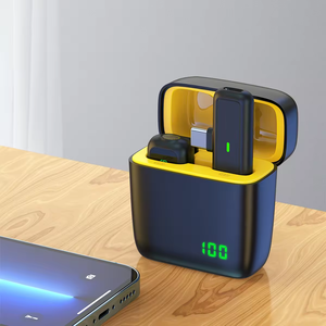 Microphone de Lavalier sans fil avec étui de chargement Affichage LED Microphone de revers sans fil SX5 Mini <span class=keywords><strong>2</strong></span> pour Youtube Iphone Téléphone Android - Product Image 4