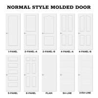 Portes intérieures en MDF blanc apprêté à 6 panneaux, en HDF moulé à âme creuse, pour maison, entrepôt USA