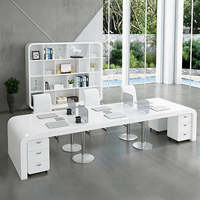 Bureau de travail moderne et minimaliste de 94 à 142 pouces de large avec tiroirs à dossiers et structure en acier pour bureau d'angle