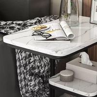 Table d'appoint moderne de bonne qualité à double niveau, table de chevet pour chambre à coucher, table basse avec étagère de rangement