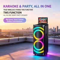 Enceinte de scène karaoké CSN-K7712 double 12 pouces avec écran tactile intelligent rabattable, Wi-Fi, YouTube, Bluetooth et basses puissantes