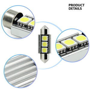 Lumières <span class=keywords><strong>Led</strong></span> blanches 5050 3SMD <span class=keywords><strong>C5W</strong></span>, ampoule 36MM <span class=keywords><strong>41MM</strong></span> Canbus, lumière dôme de guirlande avec DC12V, livraison directe d'usine - Product Image 3