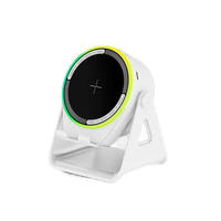 Mini haut-parleur portable en plastique avec support de téléphone rotatif à 360 degrés, RGB 15W, pour chargeur rapide sans fil 5.3, boîte à son, caisson de basses