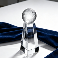 Cadeau d'affaires personnalisé Trophée de golf en verre Trophée en cristal en gros Sports Globe Excellence Award